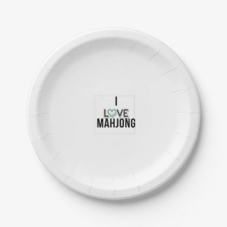 I love Mahjong Paper Plate
