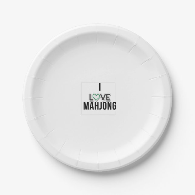 I love Mahjong Paper Plate (Front)