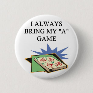i love mahjong player 6 cm round badge