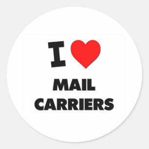 I Love Mail Carriers Classic Round Sticker