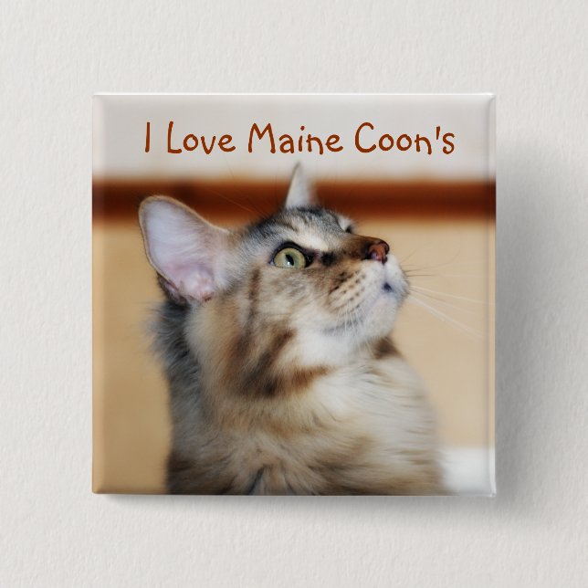 I Love Maine Coon's Badge - Maine Coon Kitten (Front)