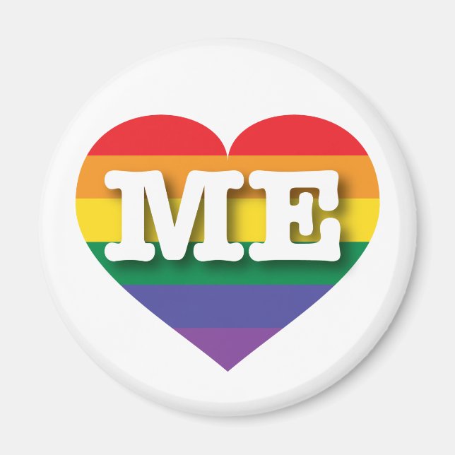 I love Maine Gay Pride Rainbow Heart Magnet (Front)