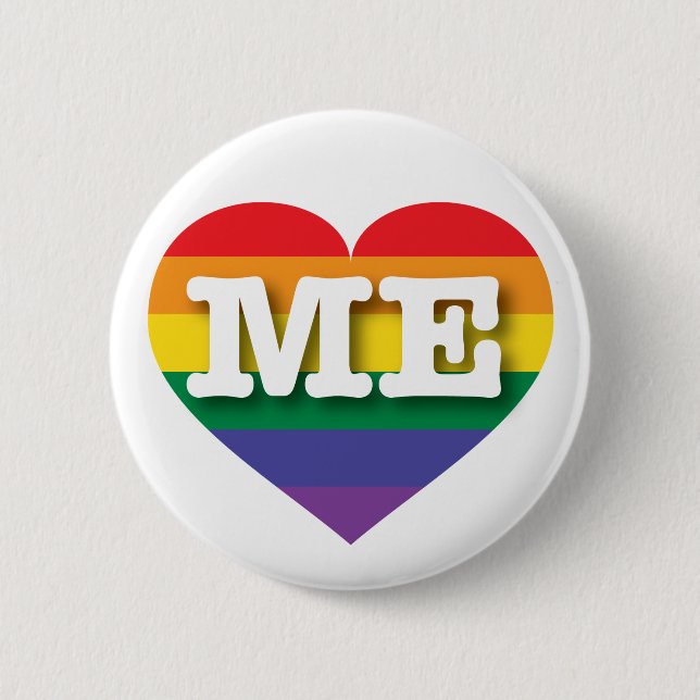 I Love Maine Rainbow Heart 6 Cm Round Badge (Front)