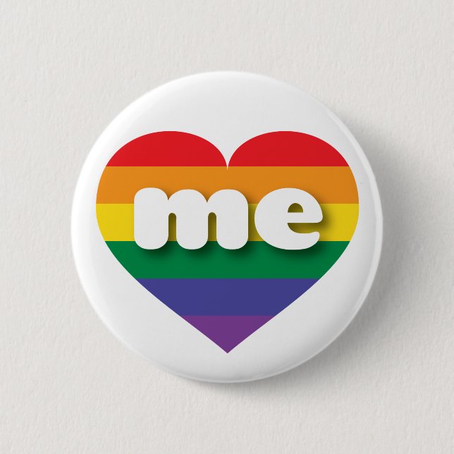I Love Maine Rainbow Heart 6 Cm Round Badge (Front)