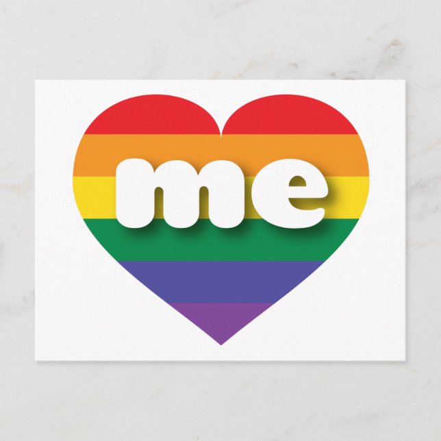 I Love Maine Rainbow Heart Postcard (Front)