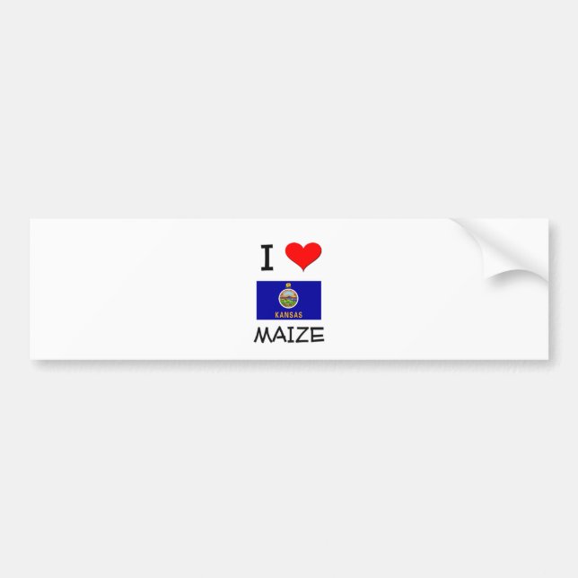 I Love MAIZE Kansas Bumper Sticker (Front)