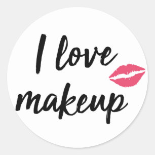 I Love Makeup Classic Round Sticker