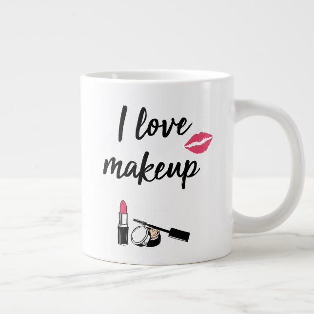 I Love Makeup Large Coffee Mug (Right)