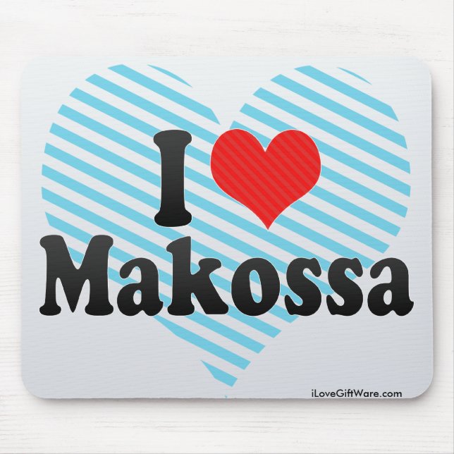 I Love Makossa Mouse Mat (Front)