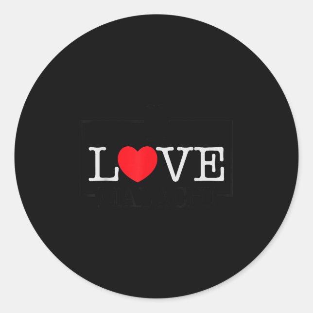 I Love Malachi Heart Family Name Malachi Groovy  Classic Round Sticker (Front)