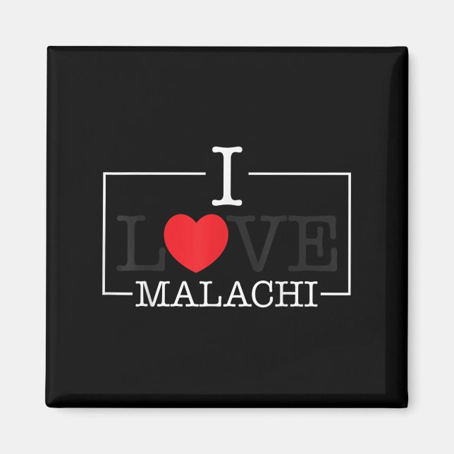 I Love Malachi Heart Family Name Malachi Groovy  Magnet (Front)