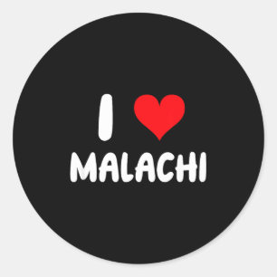I Love Malachi - Heart - Name Classic Round Sticker