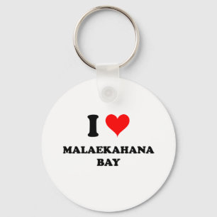 I Love Malaekahana Bay Hawaii Key Ring