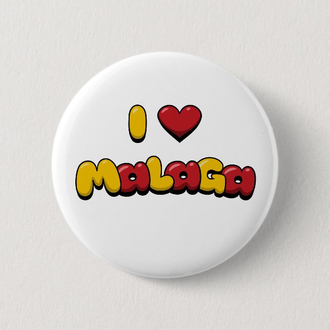 I Love Malaga 6 Cm Round Badge (Front)