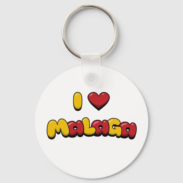 I Love Malaga Key Ring (Front)
