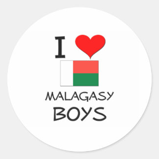 I Love Malagasy Boys Classic Round Sticker