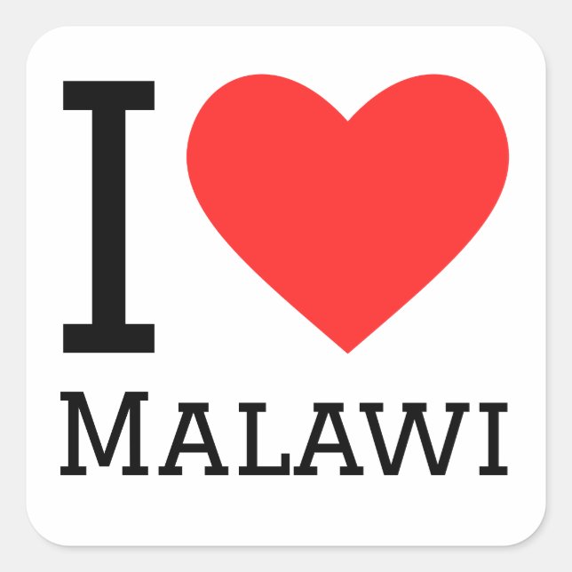 I love malawi square sticker (Front)