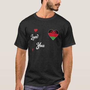 I Love Malawi With Malawian Flag In a Heart Malawi T-Shirt