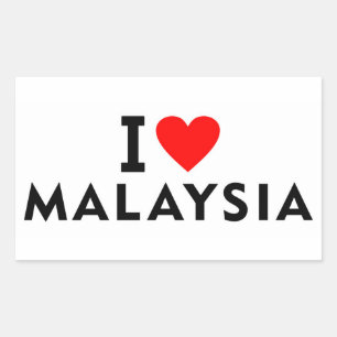 I love Malaysia country like heart travel tourism Rectangular Sticker