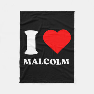 I Love Malcolm I Heart Malcolm Name Y2k Valentines Fleece Blanket