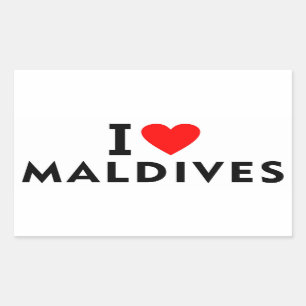 I love Maldives country like heart travel tourism Rectangular Sticker