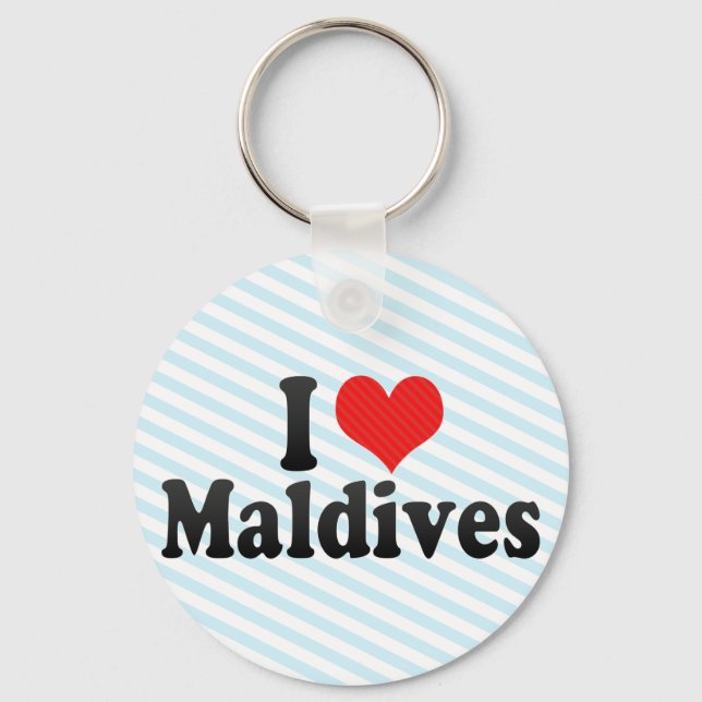 I Love Maldives Key Ring (Front)
