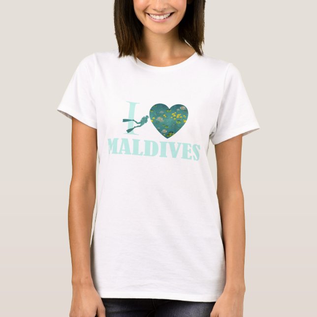 I Love Maldives T-Shirt (Front)