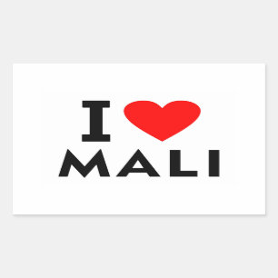 I love Mali country like heart travel tourism Rectangular Sticker
