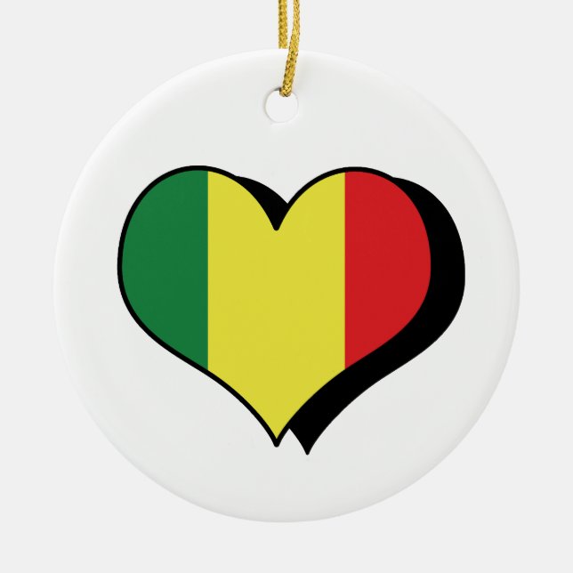 I Love Mali Flag Ornament (Front)