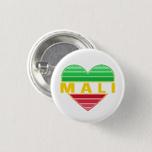 I Love Mali, Malian Heart 3 Cm Round Badge