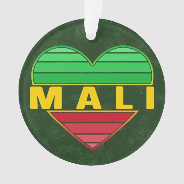 I Love Mali, Malian Heart Ornament (Front)