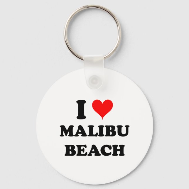 I Love Malibu Beach California Key Ring (Front)