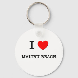 I Love Malibu Beach California Key Ring