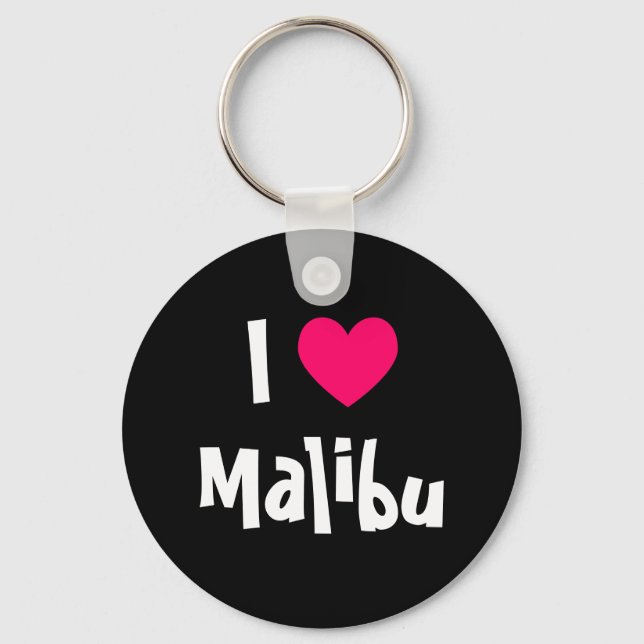I Love Malibu Key Ring (Front)