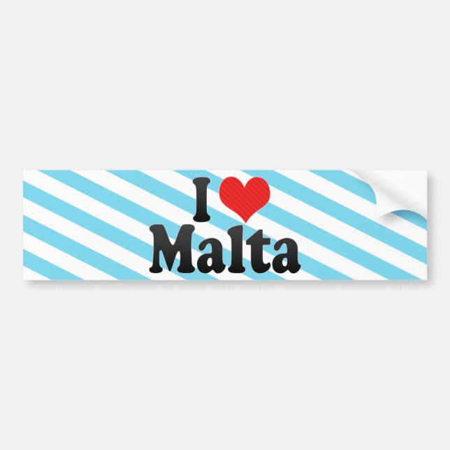 I Love Malta Bumper Sticker (Front)