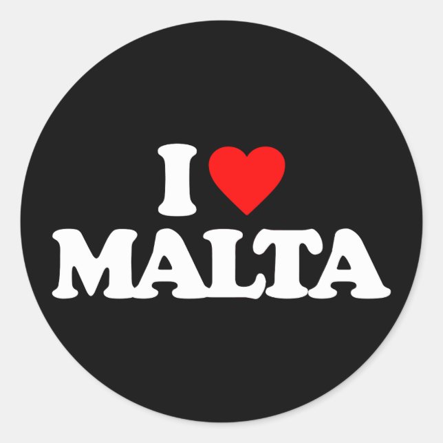 I LOVE MALTA CLASSIC ROUND STICKER (Front)