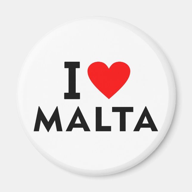 I love Malta country like heart travel tourism Magnet (Front)