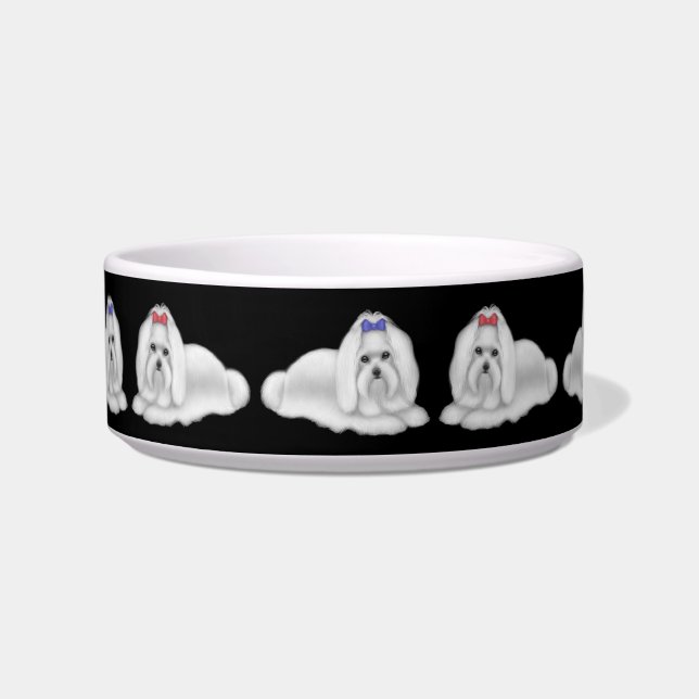 I Love Maltese Dogs Pet Bowl (Front)