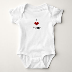 I love mama mummy mum red heart baby bodysuit