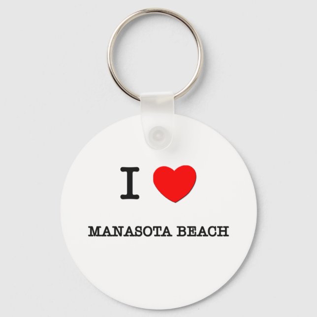 I Love Manasota Beach Florida Key Ring (Front)