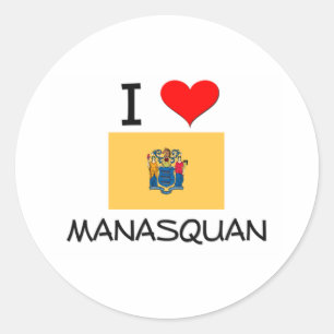 I Love Manasquan New Jersey Classic Round Sticker