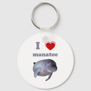 I Love Manatee Key Ring