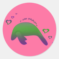 I love Manatees Green Purple