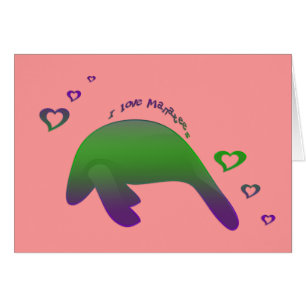 I love Manatees Green Purple - Customised