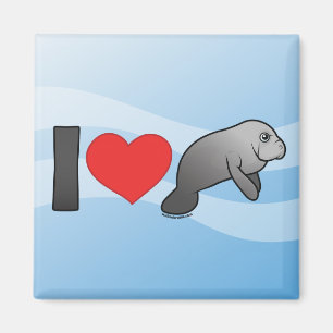 I Love Manatees Magnet