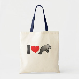 I Love Manatees Tote Bag