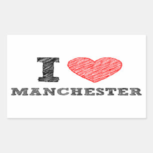 I-love-Manchester Rectangular Sticker