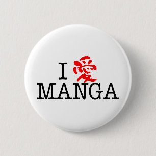 I Love Manga 6 Cm Round Badge