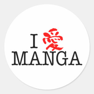 I Love Manga Classic Round Sticker