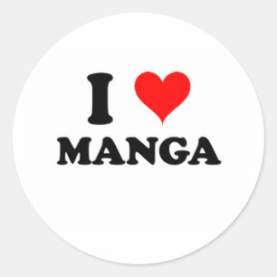 I Love Manga Classic Round Sticker